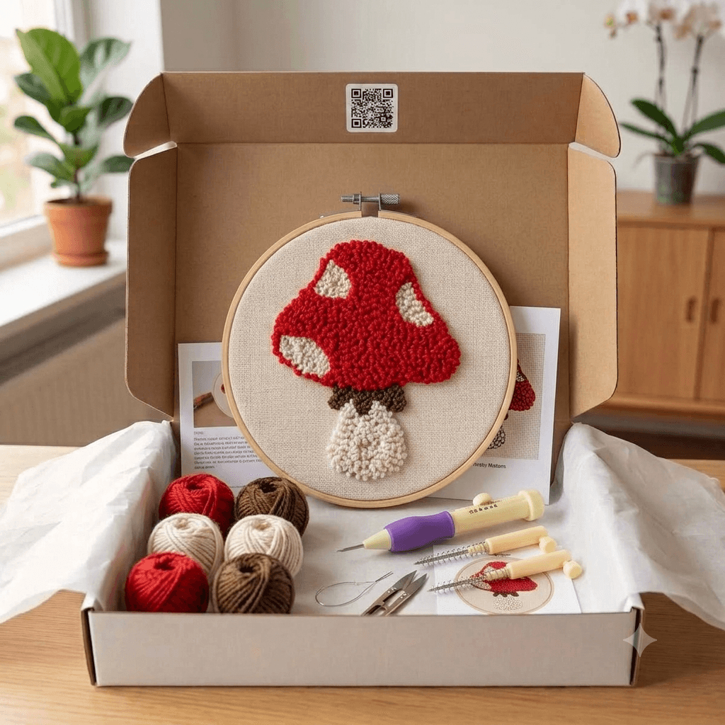 Mushroon Punch Needle kit gallery image 1